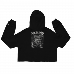 KiezKind – Bulldog White Cropped Hoodie