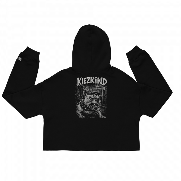 KiezKind – Bulldog White Cropped Hoodie